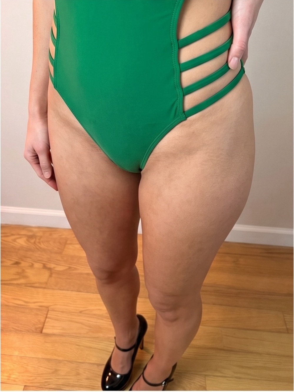 Green Strappy Thong One Piece 💚
